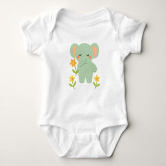 Embroderad Baby djur T Shirt