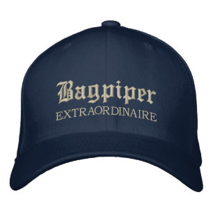 Embroderade Bagpiper Extraordinaire Music Cap Broderad Keps