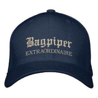 Embroderade Bagpiper Extraordinaire Music Cap Broderad Keps