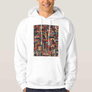 Embroderade geometriska, etniska struktur hoodie