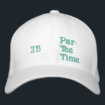Embroderade pars-tec-monogram broderad keps<br><div class="desc">Anpassningsbar Par- Te- Time- broderat basebolllock med önskat monogram. Anpassa med början på framsidan,  sidan och baksidan. Använda mallen som ska anpassas.</div>