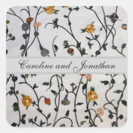 Embroderade vinkuvertförseglingar fyrkantigt klistermärke