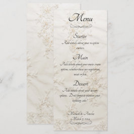 Embrodered Snöre Bröllop Menu Meny