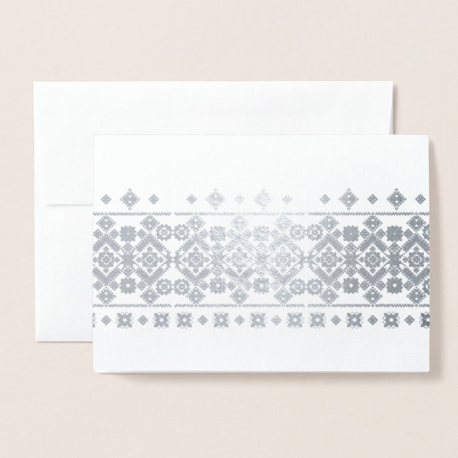 Embroderidesign Folierat Kort (Framsida med kuvert)