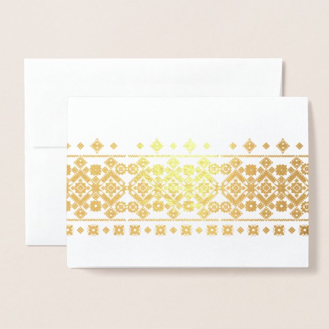 Embroderidesign Folierat Kort (Framsida med kuvert)