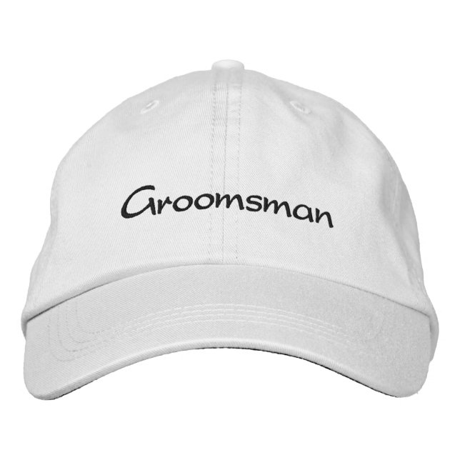 EMBROIDEED GROOM BRÖLLOP CAP BRODERAD KEPS (Framsida)