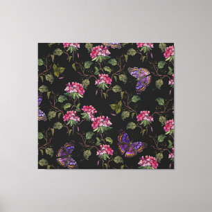 Embroiderad Datura Flowers: Botanisk konst Canvastryck