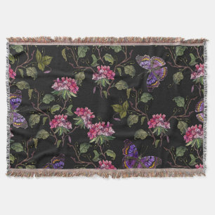 Embroiderad Datura Flowers: Botanisk konst Filt
