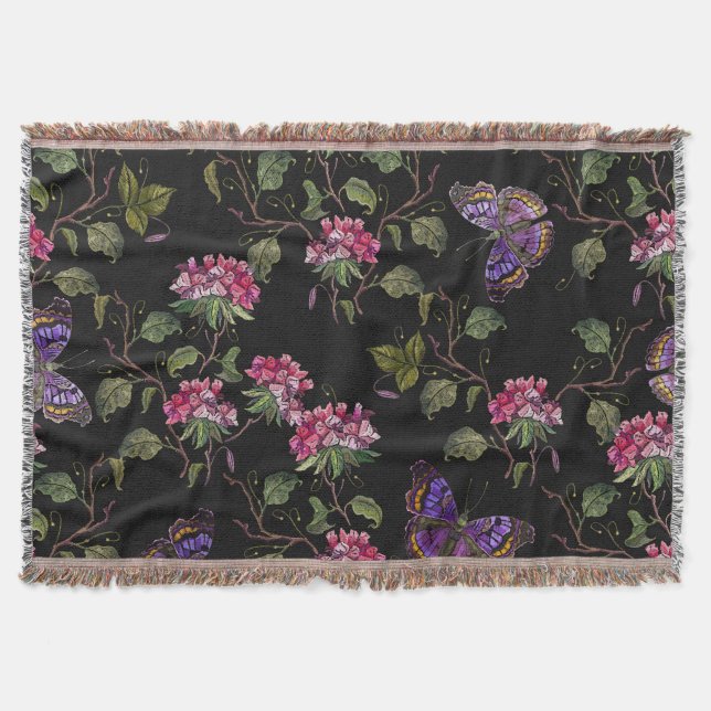 Embroiderad Datura Flowers: Botanisk konst Filt (Framsidan)