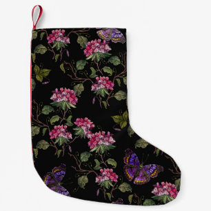 Embroiderad Datura Flowers: Botanisk konst Liten Julstrumpa