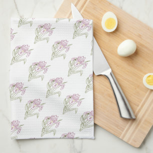 Embroiderad iris Design MoJo Kitchen towel Kökshandduk