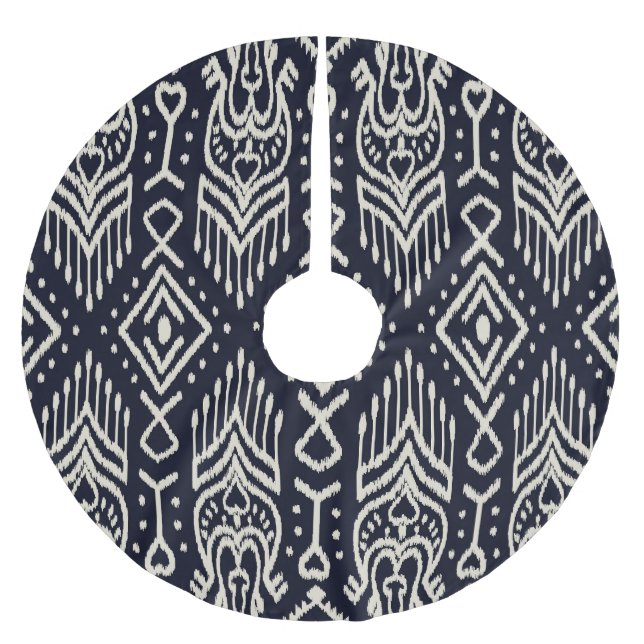 Embroiderade Ikat Fabric: Ethnic Elegance Julgransmatta Borstad Polyester (Framsidan)