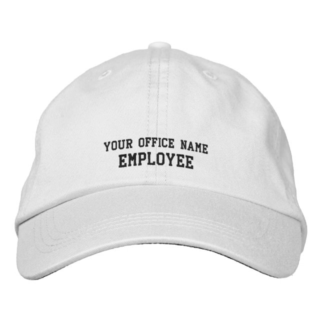 Embroidered Custom Staff Hat White Uniform Design Broderad Keps (Framsida)