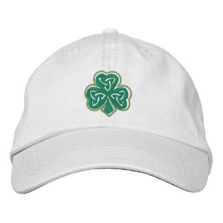 Embroidered Green Clover Celtic Cap Broderad Keps