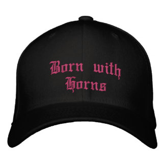 Embroidered Hat- Born with Horns Broderad Keps