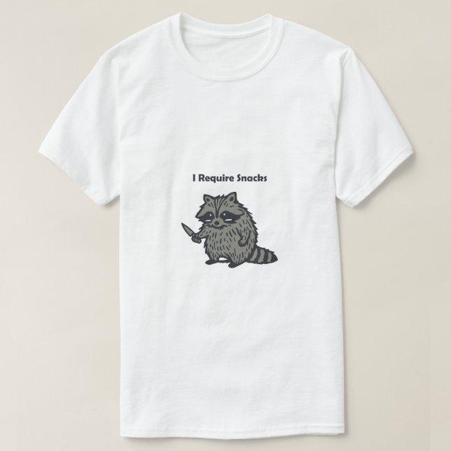 Embroidered I Require Snacks funny cozy T Shirt (Design framsida)