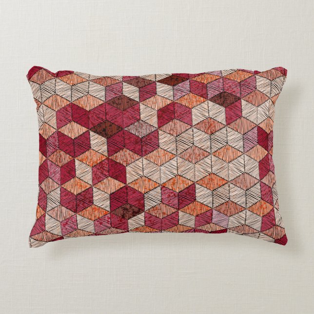 Embroidered patchwork seamless pattern. Bohemian.  Prydnadskudde (Framsidan)