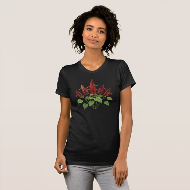 Embroidered Scarlet Sage Botanical Tee (Hel framsida)