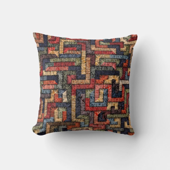 Embroidered seamless geometric pattern. Ethnic and Kudde (Framsida)