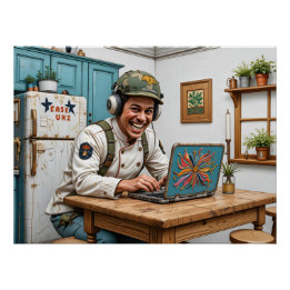 Embroidery Chaos Scene Perfect Poster