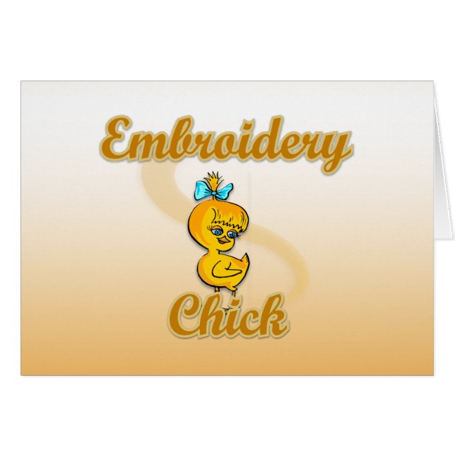 Embroidery Chick Hälsningskort (Framsidan Horizontal)