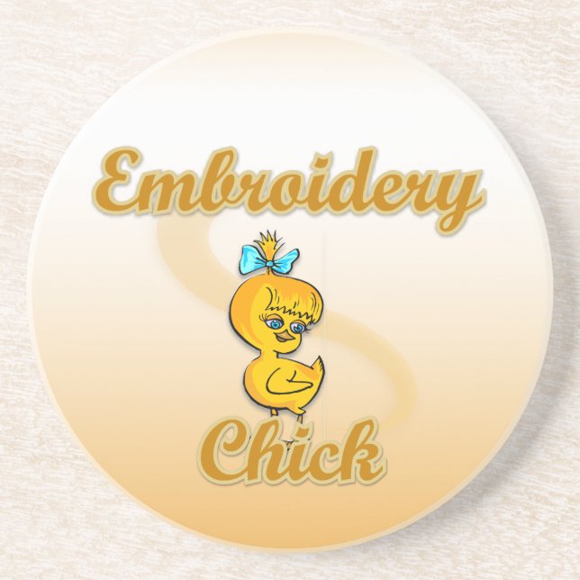 Embroidery Chick Underlägg Sandsten (Framsidan)