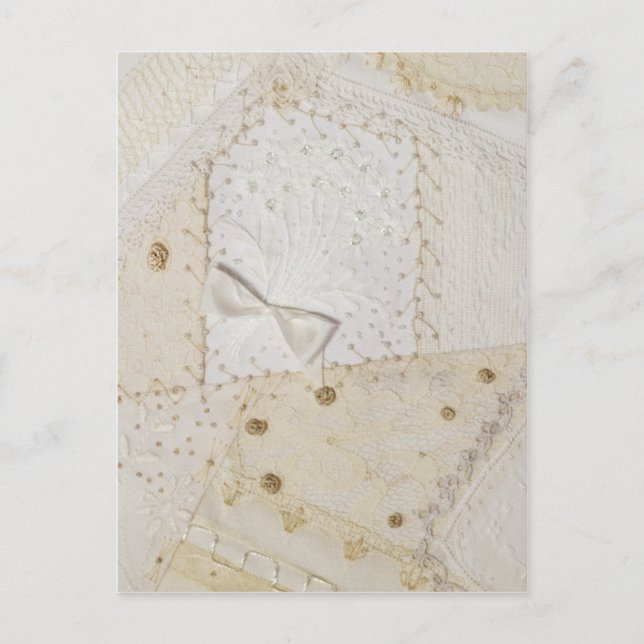 Embroidery Crazy Quilt Panel No.6 vycard Vykort (Framsida)