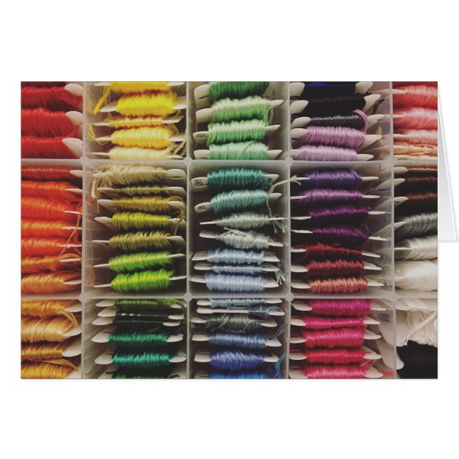 Embroidery Floss Rainbow Hälsningskort (Framsidan Horizontal)