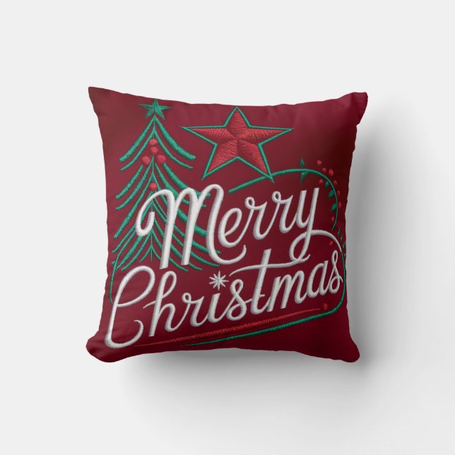 Embroidery God jul Design Kudde (Framsida)