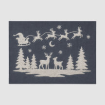 Embroidery jul Forest Animals Santa Sleigh