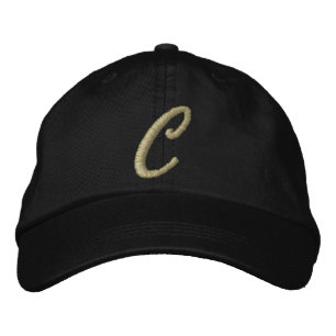 Embroidery Monogram Brev C Initial Broderad Keps