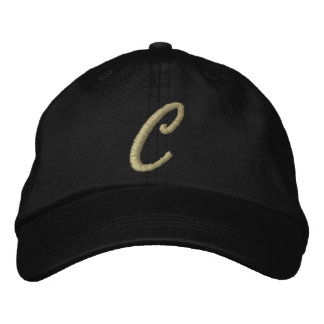 Embroidery Monogram Brev C Initial Broderad Keps