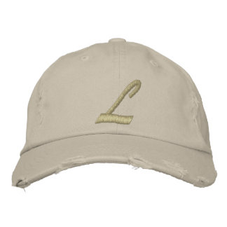 Embroidery Monogram Brev L Initial Broderad Keps