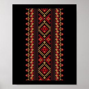 Embroidery Ukraina Vyshyvanka Skriv ut Ethnic Möns Poster