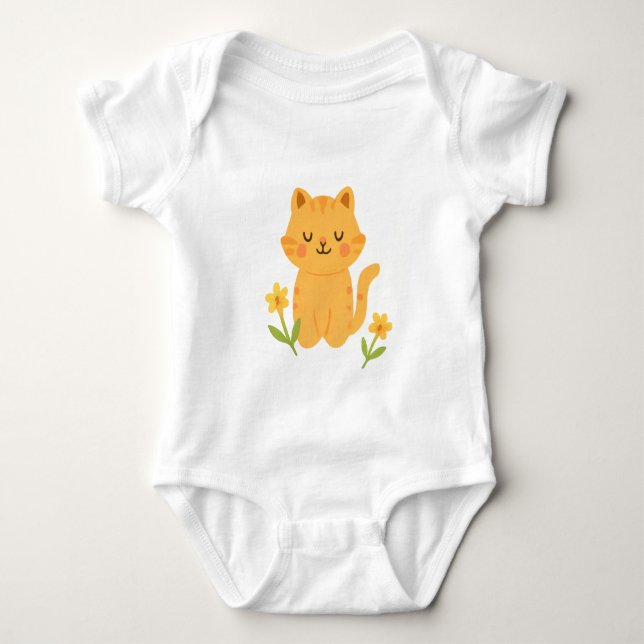 Embroied Baby Cat T Shirt (Framsida)