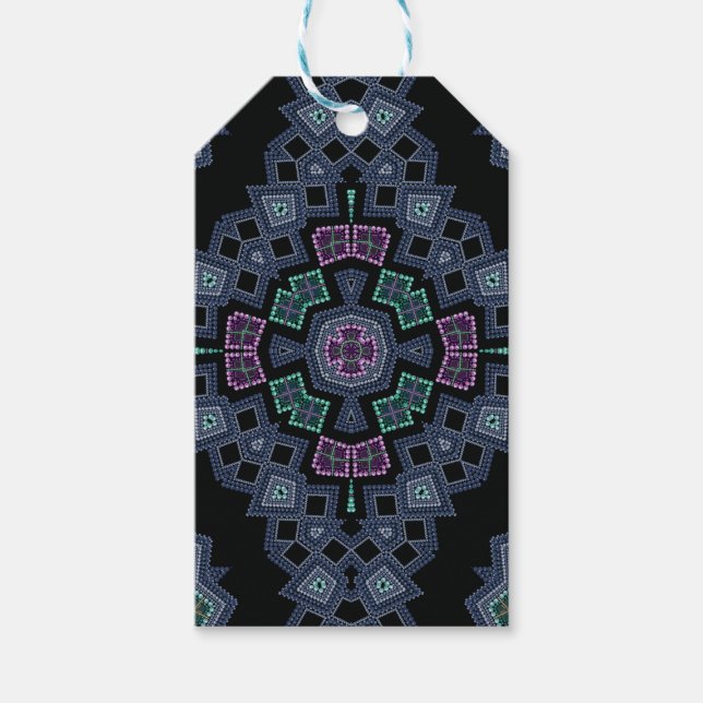 Embroied pärlor mönster presentetikett (Framsidan)