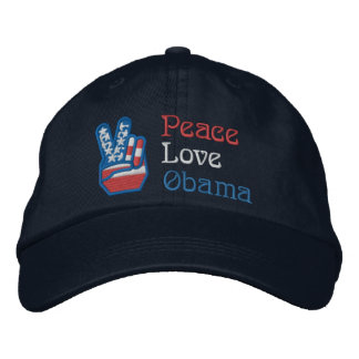 Embroied Peace, Kärlek, Obama Broderad Keps