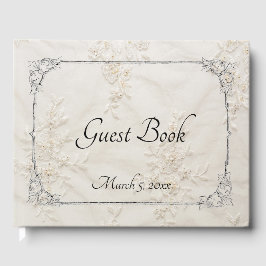 Embroied Snöre Bröllop Guest Bok