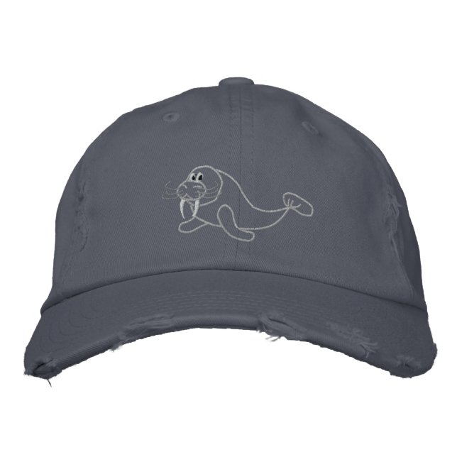 Embroied Walrus Hat Broderad Keps (Framsida)