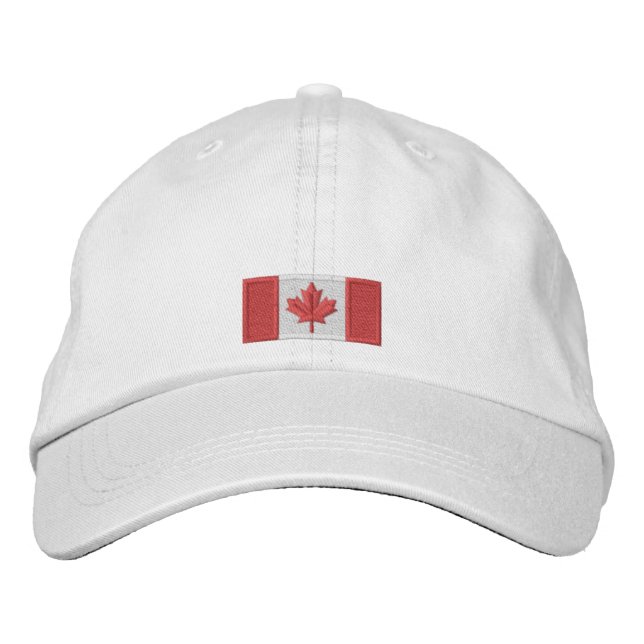 Embroized Canadian Flagga Cap Broderad Keps (Framsida)