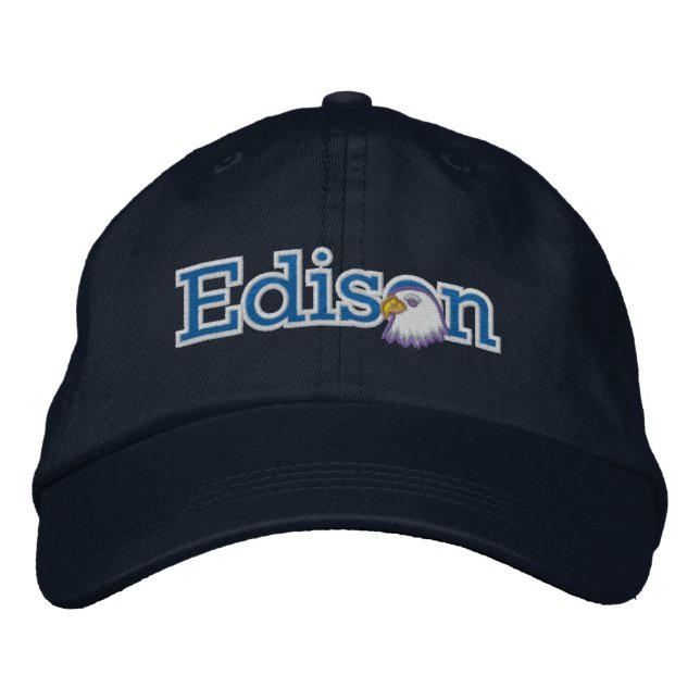 Embroized Edison Masthead Logotyp Hat Broderad Keps (Framsida)