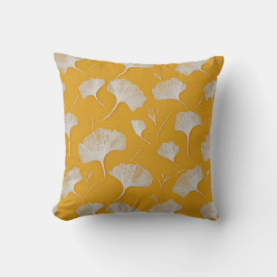Embroized Ginkgo Löv Mönster Kudde