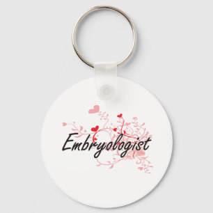 Embryologistisk konstnärlig jobbdesign med hjärtan nyckelring