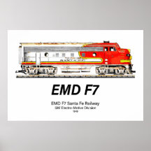 EMD F7 Santa Fe Warbonnet Diesel Locomotive.