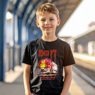 EMD F7 Santa Fe Warbonnet med amerikansk flagga. T Shirt