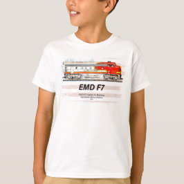 EMD F7 Santa Fe Warbonnet with American Flag. T Shirt
