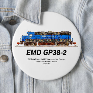 EMD GP38-2 Diesel Locomotive GATX blå och vit Knapp