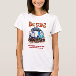 EMD GP38-2 Diesel Locomotive GATX blå och vit T Shirt