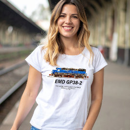 EMD GP38-2 Diesel Locomotive GATX blå och vit T Shirt