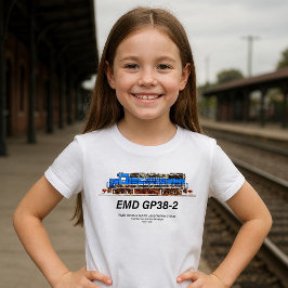 EMD GP38-2 Diesel Locomotive GATX blå och vit T Shirt